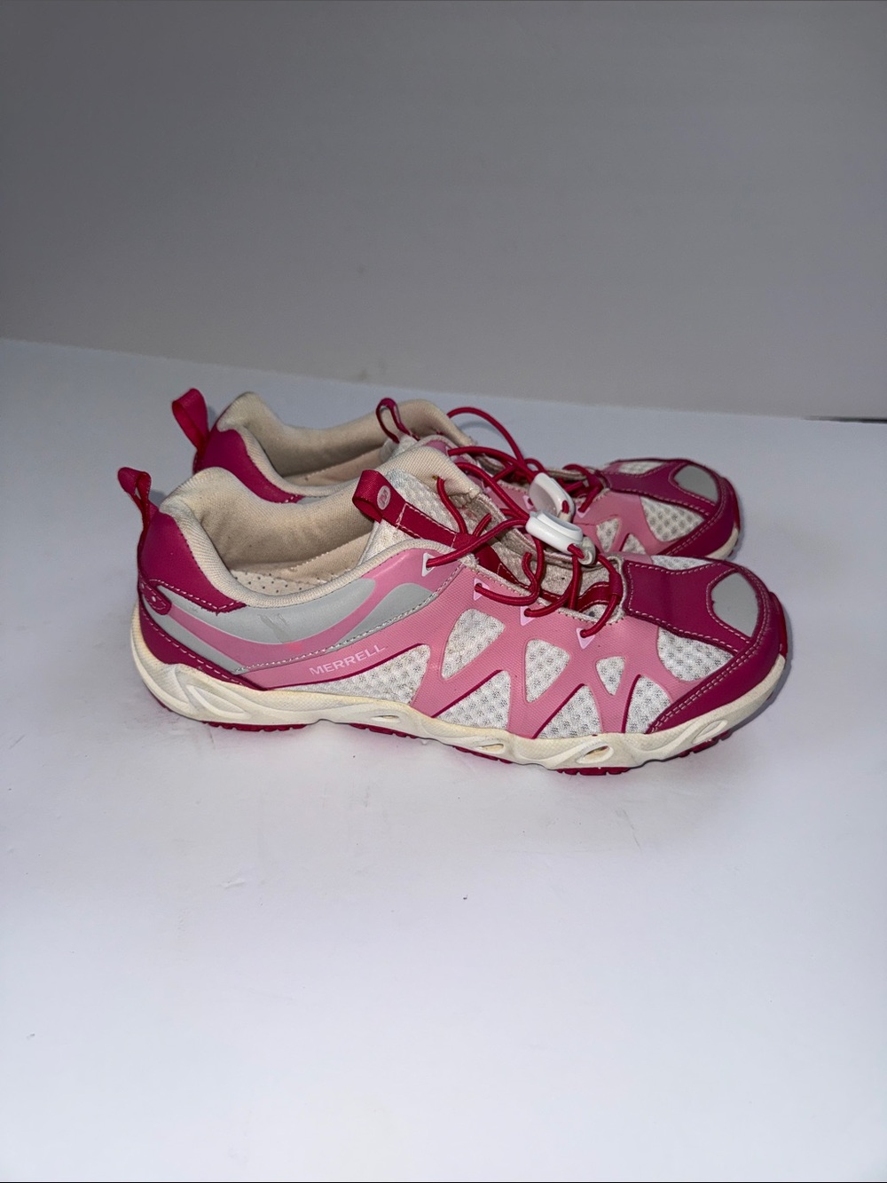 Merrell Kids Hot Pink and White Trail Sneakers